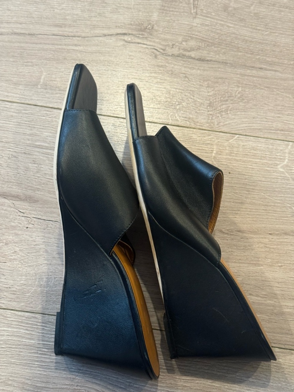 Staud Women’s Black Wedge Slide Sandals